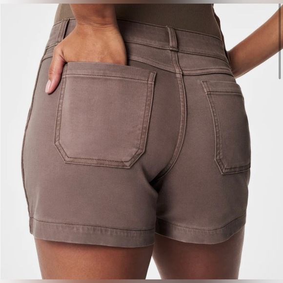 SPANX Stretch Twill Slimming Shorts Chino XL Pull On Bundle Green Blue Gray Tan - Picture 8 of 10